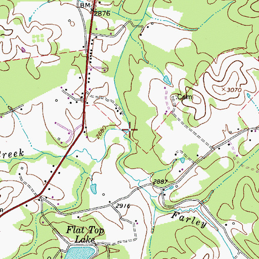 Topographic Map of Farley Creek, WV