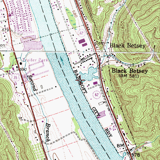 Topographic Map of Farley Creek, WV