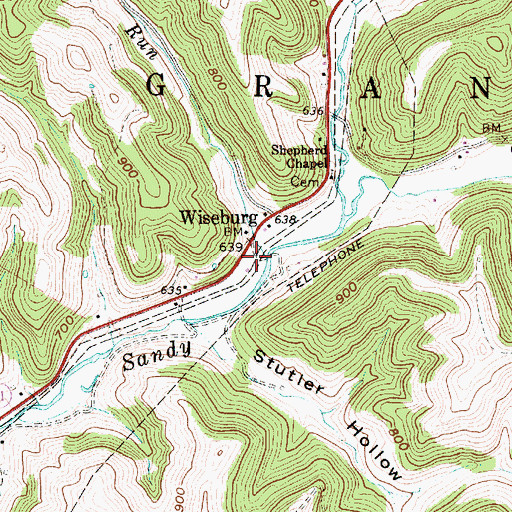 Topographic Map of Farley Run, WV