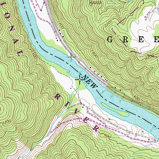 Topographic Map of Farleys Creek, WV
