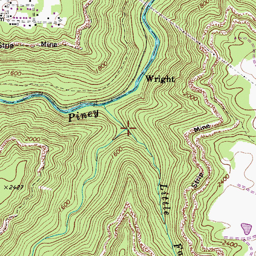 Topographic Map of Fat Creek, WV