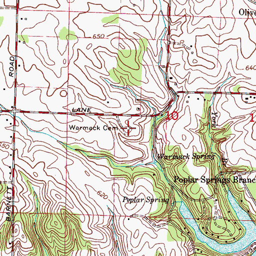 Topographic Map of Warmack Cemetery, AL