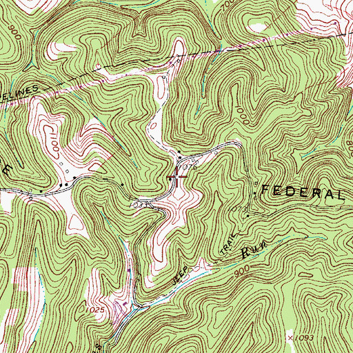 Topographic Map of Federal Ridge, WV