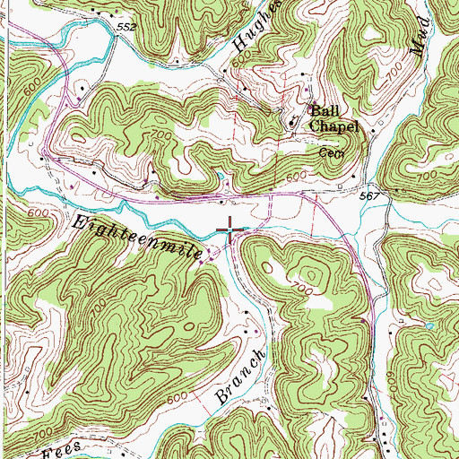 Topographic Map of Fees Branch, WV