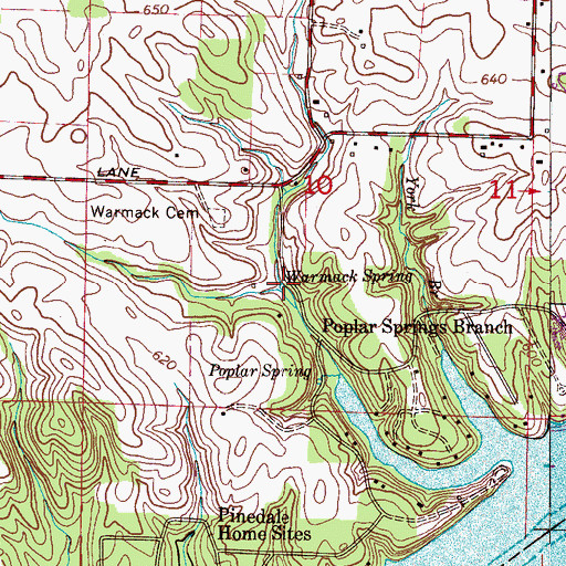 Topographic Map of Warmack Spring, AL