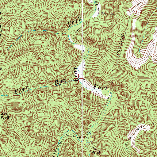 Topographic Map of Fern Run, WV