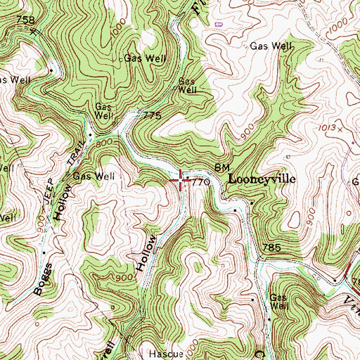 Topographic Map of Ferrell Hollow, WV