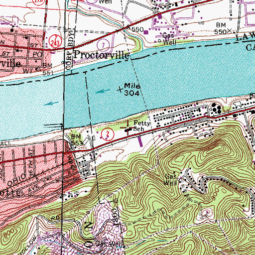 Topographic Map of Fetty School (historical), WV