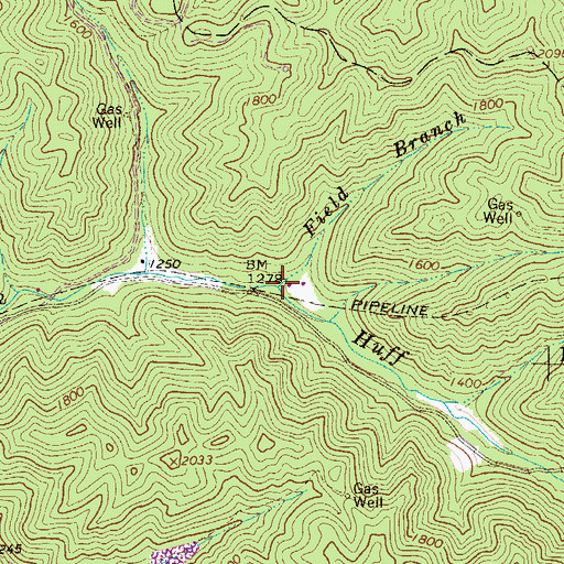 Topographic Map of Field Branch, WV