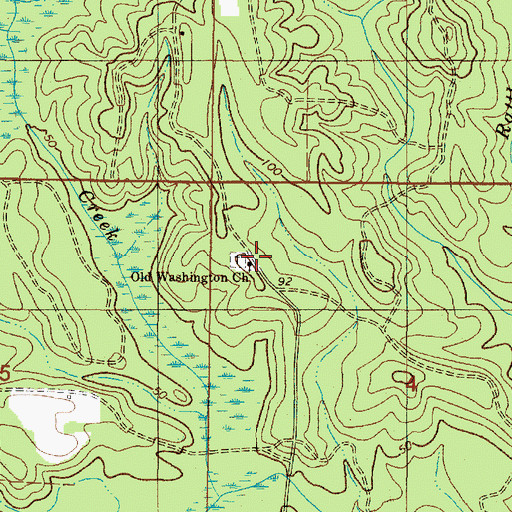 Topographic Map of Washington Baptist Church, AL