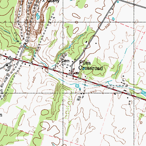 Topographic Map of Files Crossroad, WV