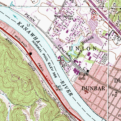 Topographic Map of Finney Branch, WV