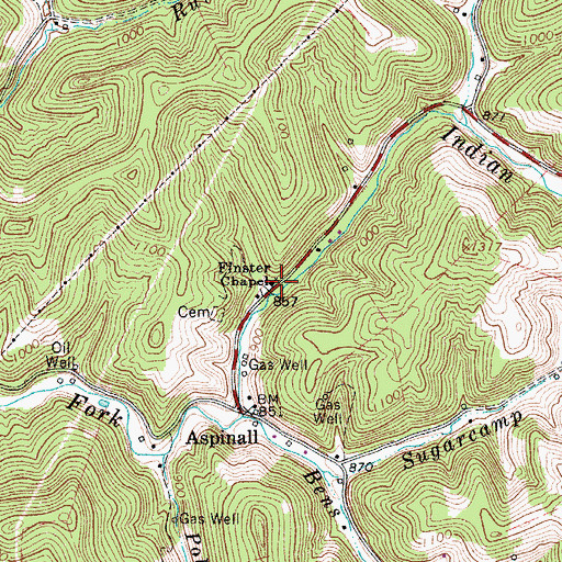 Topographic Map of Finster Chapel, WV