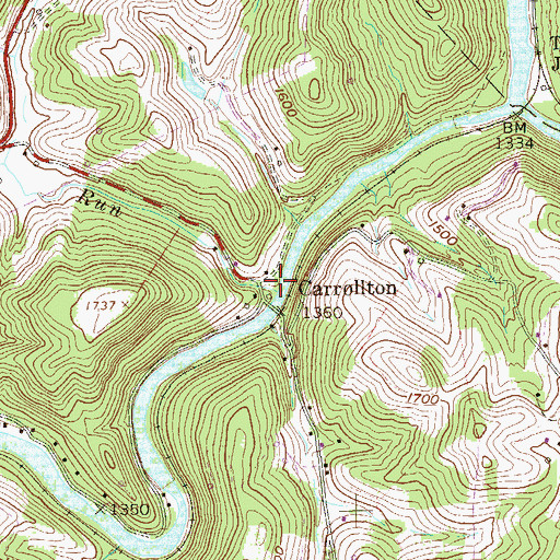 Topographic Map of First Big Run, WV