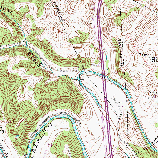 Topographic Map of First Creek, WV