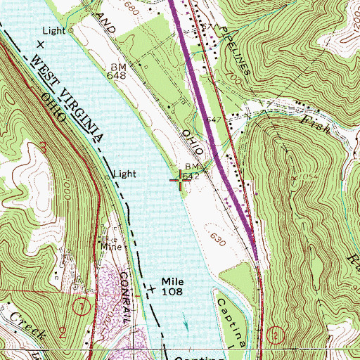 Topographic Map of Fish Run, WV