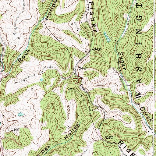 Topographic Map of Fisher Ridge, WV