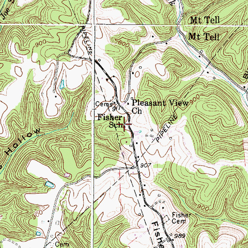 Topographic Map of Fisher School (historical), WV