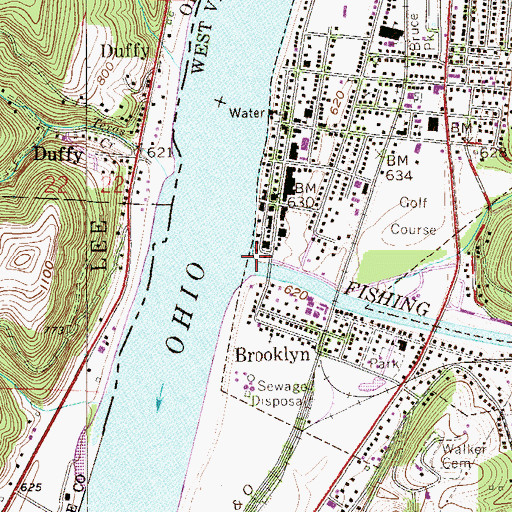 Topographic Map of Fishing Creek, WV