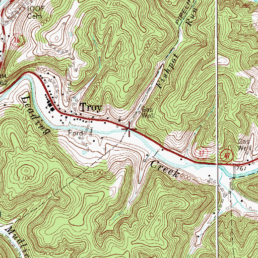 Topographic Map of Fishpot Run, WV