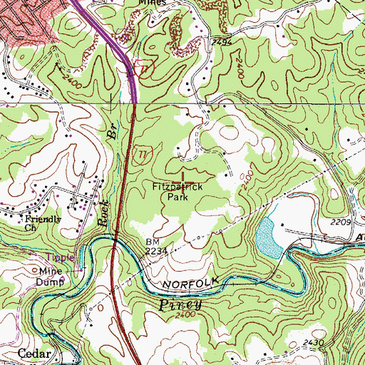 Topographic Map of Fitzpatrick Park, WV