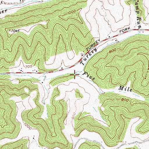 Topographic Map of Five Mile Run, WV