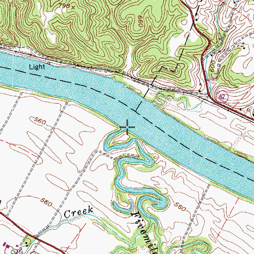 Topographic Map of Fivemile Creek, WV