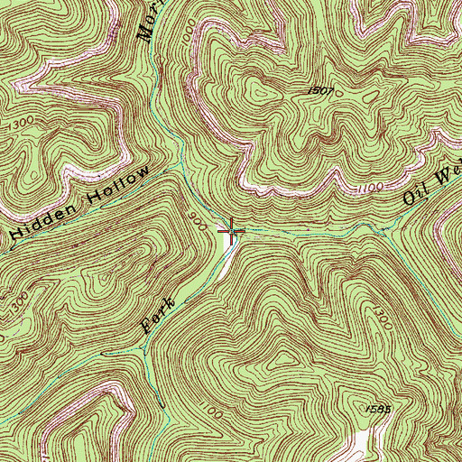 Topographic Map of Fivemile Fork, WV