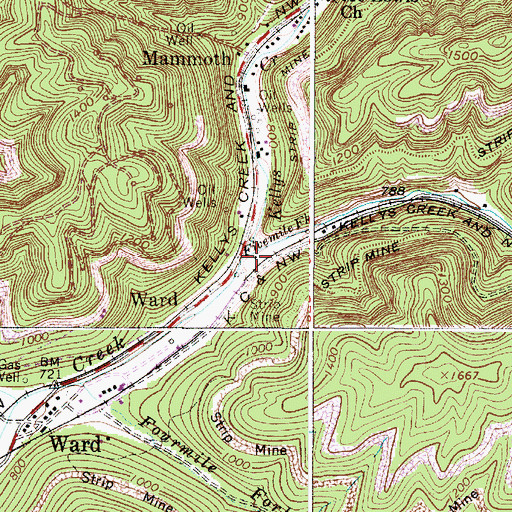 Topographic Map of Fivemile Fork, WV