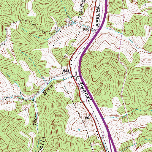 Topographic Map of Fivemile Run, WV