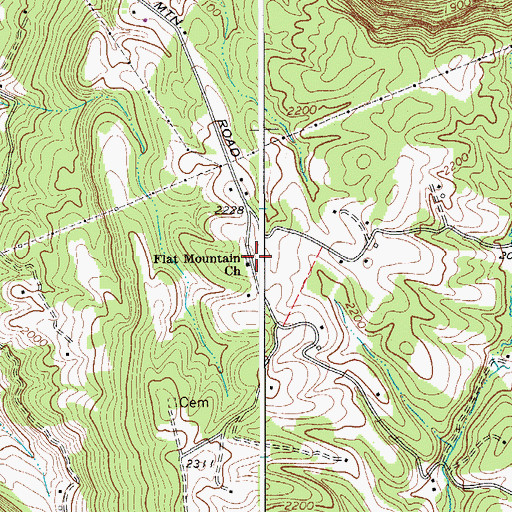 Topographic Map of Flat Mountain Church, WV