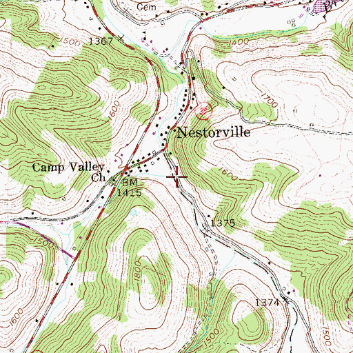Topographic Map of Flat Run, WV