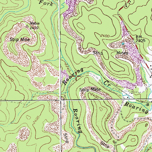 Topographic Map of Flatbush Fork, WV