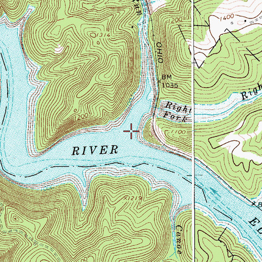 Topographic Map of Flatwoods Run, WV