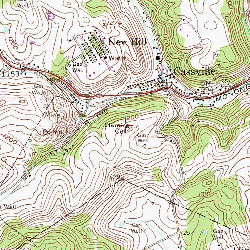 Topographic Map of Fleming Cemetery, WV