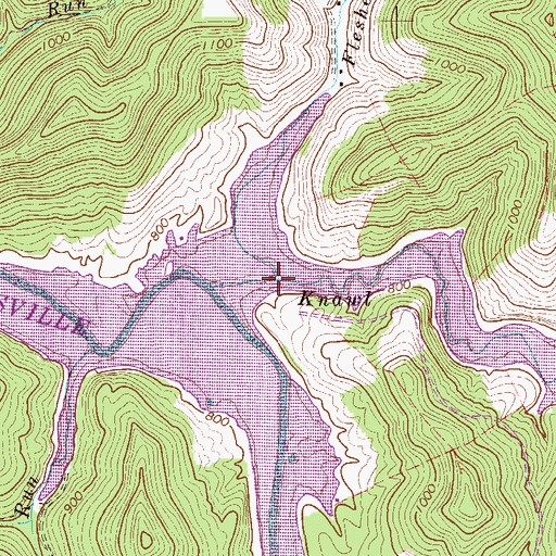 Topographic Map of Flesher Run, WV