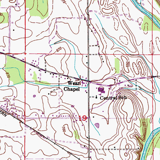Topographic Map of Wear Chapel, AL