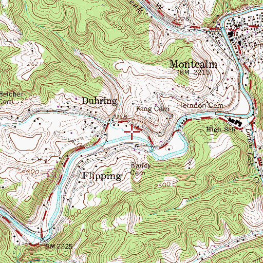 Topographic Map of Flipping Creek, WV
