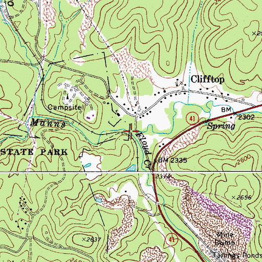 Topographic Map of Floyd Creek, WV