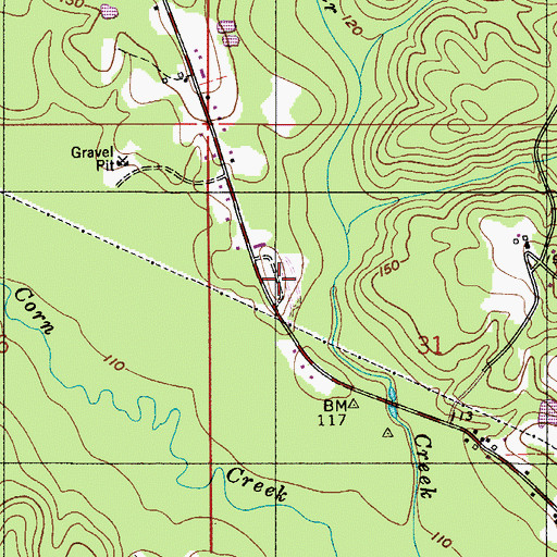 Topographic Map of Weaver Cemetery, AL