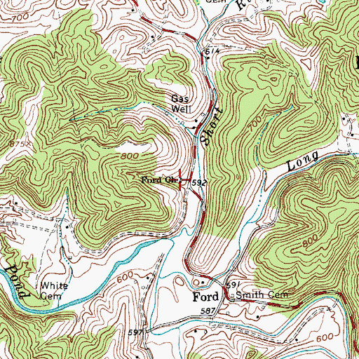 Topographic Map of Ford Church, WV