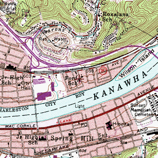 Topographic Map of Ford Elementary School (historical), WV