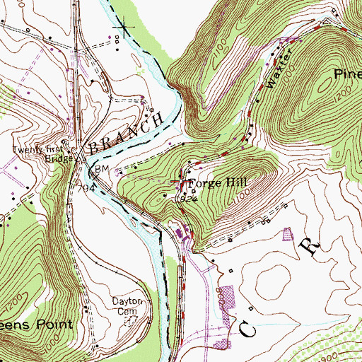 Topographic Map of Forge Hill, WV