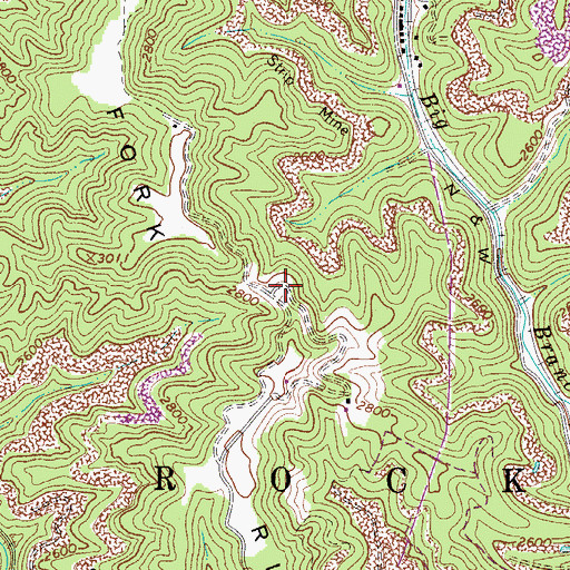 Topographic Map of Fork Ridge, WV