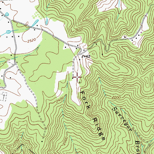 Topographic Map of Fork Ridge, WV