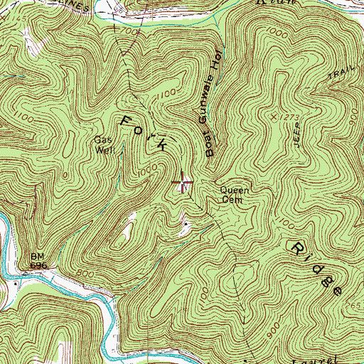 Topographic Map of Fork Ridge, WV