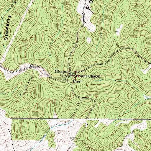 Topographic Map of Foster Chapel, WV
