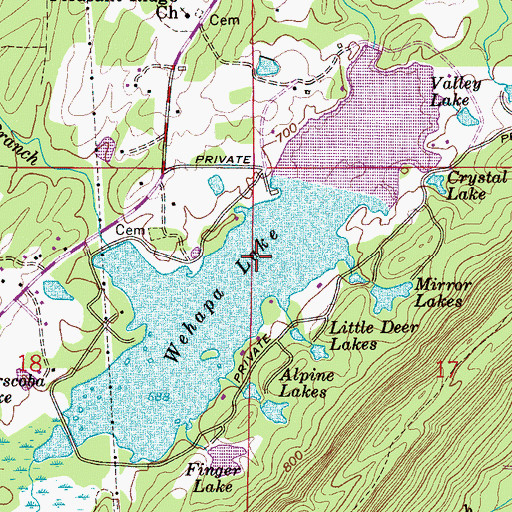 Topographic Map of Wehapa Lake, AL