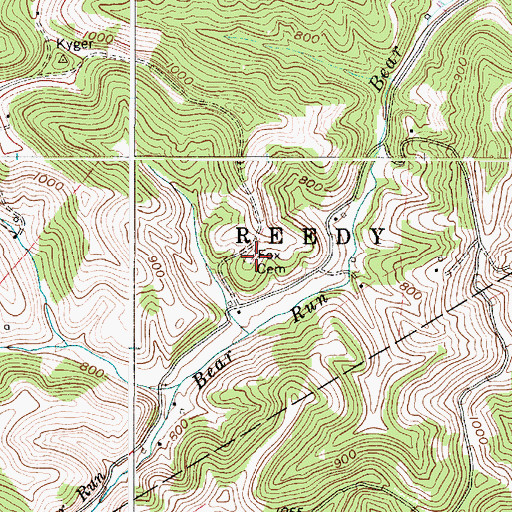 Topographic Map of Fox Cemetery, WV