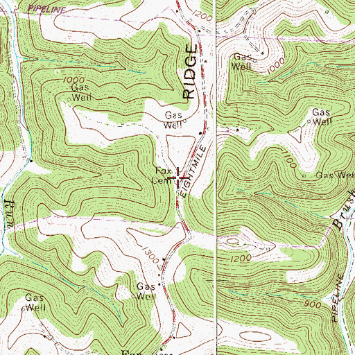Topographic Map of Fox Cemetery, WV
